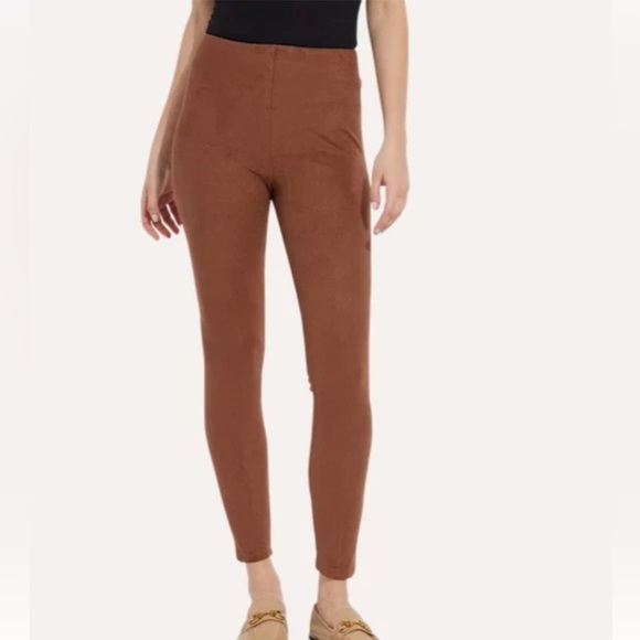 LYSSÉ New York Vegan Suede Leggings Bronze Brown High Waist Size Medium- NWT - Picture 3 of 12
